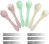 PandaEar Silicone Baby Spoon and Fork Set| 6 Pack First Stage Baby Self Feeding Spoons 6+ Months| Toddler Baby Utensils 6-12 Months| Infant Baby L...
