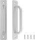 2 Pack Aluminium Alloy Closet Door Handles with Plate,7.1 Inch /180 mm Sliding Door Pull Handle with Mounting Screws for Sliding Barn Door,Wooden ...