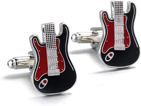 Guitar Bass Pair Red Cufflinks...