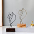Veemoon Wrought Iron Line Characters Abstract Minimalist Female Statue Minimalist Facial Line Sculpture Home Table Ornament Tabletop Shelves Deskt...