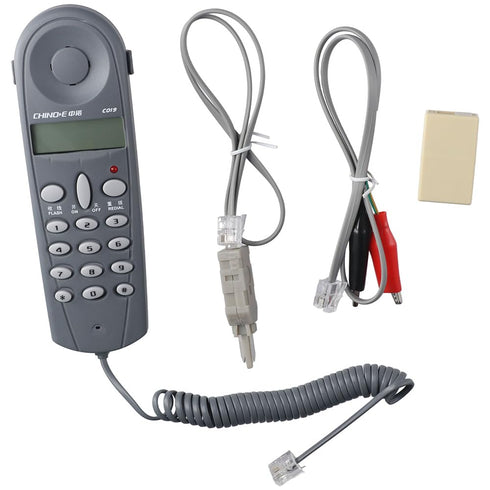 Butt Test Tester Corded Electric Equipment C019 Wired Network Cable Tester with Connectors and Joiner Blue Telephone Phone Line Lineman Tool...