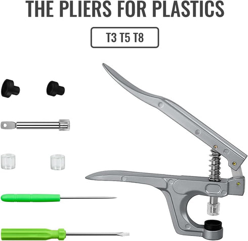 Snap Pliers for Crafts Clothing, Hand-held Pliers Tool for Snaps Buttons, No-Sew Button Snap Fastener Press Attacher Punch for T3 T5 T8 Snaps...
