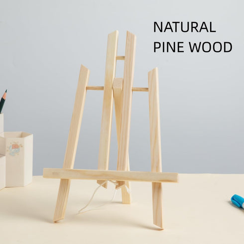 11" Small Tabletop Display Stand A-Frame Artist Easel, Beechwood Tripod, Painting Party Easel for Students Classroom Table...
