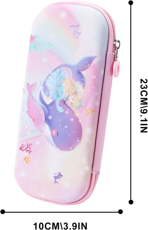 Pencil Case for Kids Girls 3D Whale Large Capacity Waterproof Pencil Box with Compartments Cute Pen Pouch for Kindergarten and School......