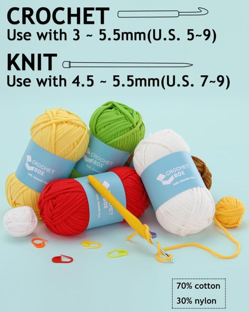 Yarn for Crocheting - 3 PCS Yarn for Beginner, Deep Red, Sky Blue, Natural White, Easy to See Stitches, Worsted Weight Yarn, Won't Split, Thanksgi...