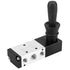 Pneumatic Manual Control Valve 5 Port 3 Position Hand Lever Valve 0~0.8Mpa Pneumatic Air Hand Lever Operated Valve Solenoid Valve, (Inlet PT1/4) (...