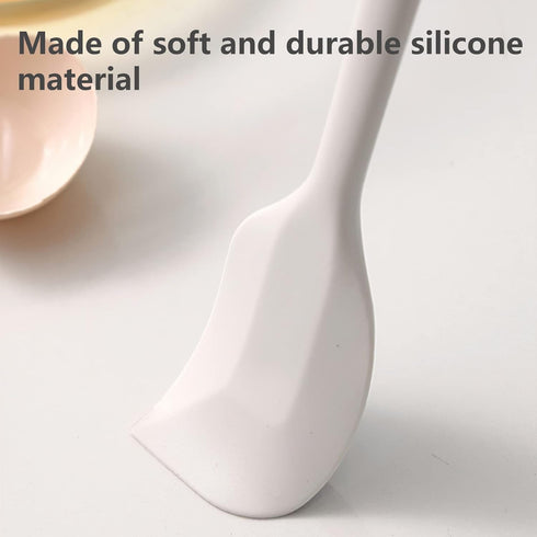 White Silicone Spatula for Cooking Heat Resistant, 10.8In Small Kitchen Spatula Silicone, Flexible Rubber Spatula for Baking...