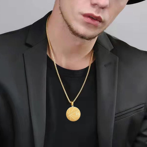 Basketball Number Necklace for Boys Gold Stainless Steel I Can Do All Things Pendant Sport Jewelry Basketball Gifts for Men 50...