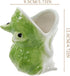 Frog Succulent Pot Cute Animal Pen Holder Cup Ceramic Funny Frog Statue Planter Novelty Cactus Flower Pot for Miniature Plant Holder Home Garden O...