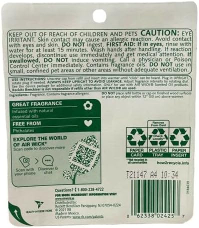 Air Wick Plug in Scented Oil 2 Refills, Bonfire and Crisp Fall Air, Essential Oils, Air Freshener...