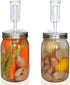Fermentation Lids, Fermentation Kit- 2 Mason Jars Fermenting Lids, 2 Airlocks for Fermenting, 4 Grommets, Fermentation Kit for Making Hot Sauce Pi...