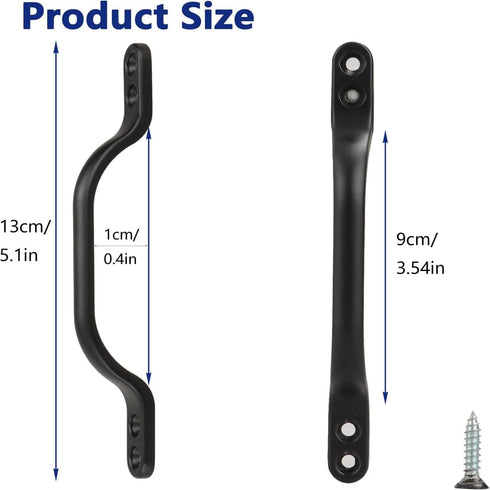 10 Pack Black Barn Door Handles, Heavy Duty Sliding Door Handle, Solid Steel Black Pull for Sliding Doors, Closets, Fences, Gates, Pantries, Garag...