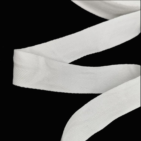 Cotton Twill Tape 1 Inch Wide 50 Yard Soft Natural Herringbone Cotton Webbing Roll forDIY Craft Making (1 inch, 50 Yards, White)...