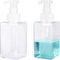 UUJOLY Foaming Soap Dispenser, 450ml (15oz) Refillable Pump Bottle Plastic for Liquid Soap, Shampoo, Body Wash (2 Pcs) (Clear)...