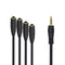 Poyiccot 3.5mm Splitter Mic and Audio Cable, 3.5mm Headphone Splitter 1 to 4 Ways (1/8") TRRS Male to Female Aux Headphone Cable for Earphone & He...