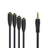 Poyiccot 3.5mm Splitter Mic and Audio Cable, 3.5mm Headphone Splitter 1 to 4 Ways (1/8") TRRS Male to Female Aux Headphone Cable for Earphone & He...