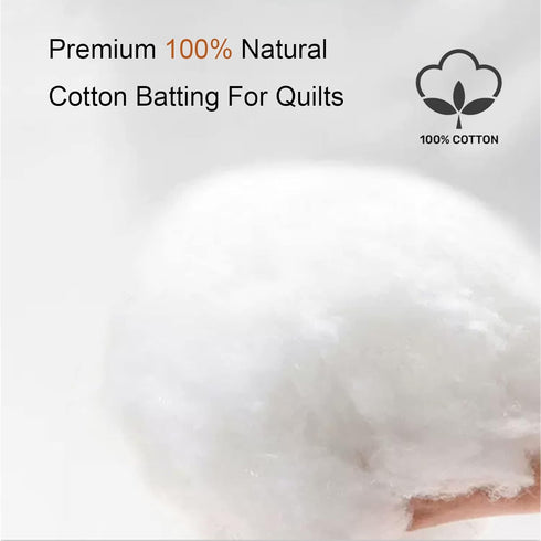 PLANTIONAL Grinding Natural Cotton Quilt Batting: 47-Inch x 59-Inch Light Weight Purely Natural All Season Quilt Batting for Quilts, Craft and Wea...