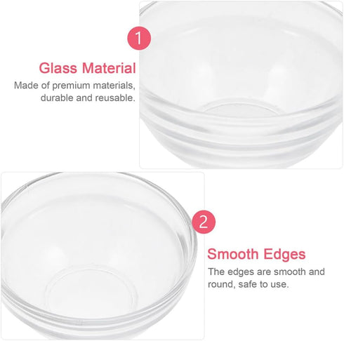 FOMIYES Facial Masks Mixing Bowl Set 5 Sets Masks Prep Measuring Bowl with Spatula, Clear Glass Mix Bowl, Cosmetic Mix Bowl, Skincare Makeup Kit f...