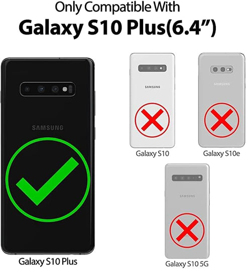 GOOSPERY Mansoor Wallet for Samsung Galaxy S10 Plus Case (2019) Double Sided Card Holder Flip Cover - Hot Pink...