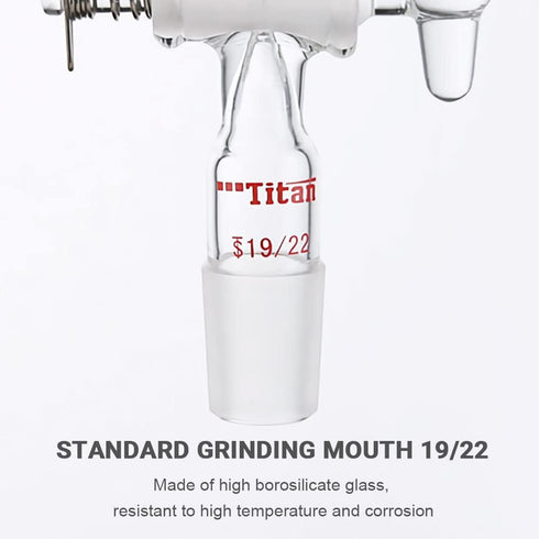 Glass Bent Inlet Adapter with 19/22 Male Glass Joint and 2 mm Hose Connection Lab Glassware...