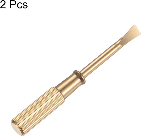 2pcs Mini Bracelet Screwdriver 4mm Titanium Steel Slotted Screw Driver with 6mm Width Non-slip Handle for Bracelet Repair Screwdriver Tools, Gold ...