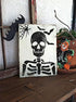 Skeleton Welcome Stencils with Spider Webs - Skeleton Stencil Templates for a Vertical Sign - Halloween Stencils for Painting on Wood, Canvas - Re...