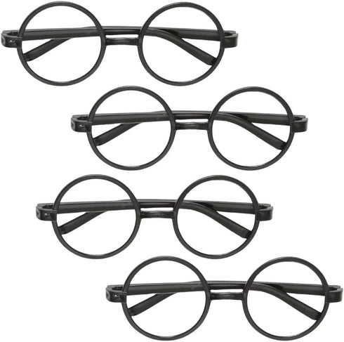 Unique Authentic Black Harry Potter Glasses - Pack of 4 - Magical Cosplay & Enchanting Style - Perfect for Costume Parties...