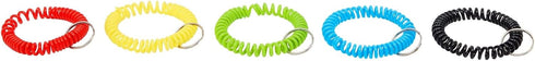 Juvale 50 Pack Spiral Coil Wrist Keychains - Stretchy Wristband Bracelet Key Rings (5 Assorted Colors)...