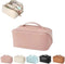 Large-Capacity Travel Leather Makeup Bag Cosmetic Bag Waterproof Portable Makeup Case Organizer Toiletry Bag Makeup Box for Skincare Cosmetics Toi...