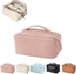 Large-Capacity Travel Leather Makeup Bag Cosmetic Bag Waterproof Portable Makeup Case Organizer Toiletry Bag Makeup Box for Skincare Cosmetics Toi...
