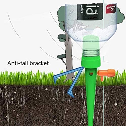 Automatic Plant Watering Device, Self Watering Spike Vacation Plants Drip Irrigation System 12 Pieces, with Anti-tilt Bracket Slow Release Control...