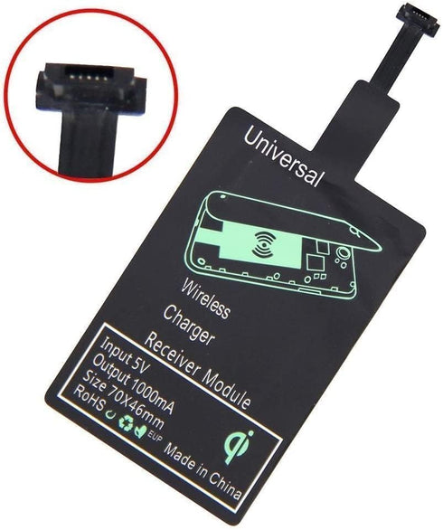 Universal Micro-USB Type A Qi Wireless Charging Receiver Patch Module Chip for Android - Fast Speed & Slim Wireless Charger Receiver - Wireless Ch...