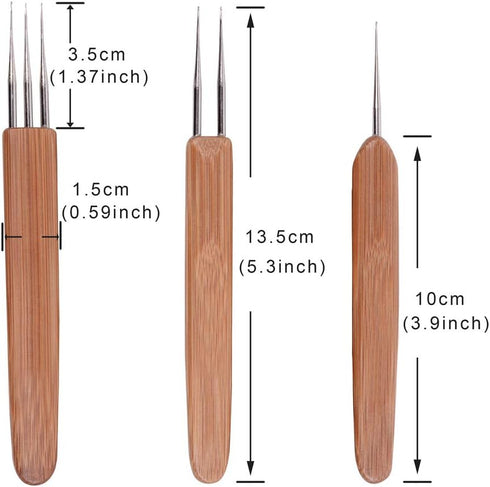 3 Pcs/Set Dreadlock Crochet Hook for Hair, Dreadlock Needle Tool for Braid Craft,Dread Locks Crochet Needles 0.5mm (1 Hook, 2 Hooks,3 Hooks)...