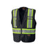 Pioneer Hi Vis Tear-Away Mesh Back Safety Vest for Me - Reflective Tape, 4 Pockets - Construction, Traffic, Security - Black...