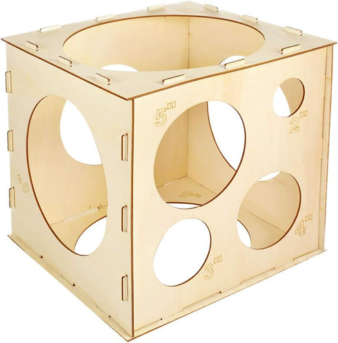Pllieay 9 Sizes Collapsible Wood Balloon Sizer Cube Box for Balloons Decorations, Balloon Arches, Balloons Columns (2-10 Inch)...