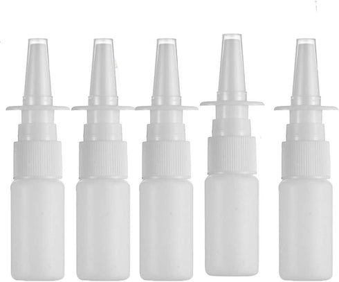 20ML White Empty Plastic Nasal Spray Bottles Pump Sprayer Mist Nose Spray Refillable Bottle For Saline Water Wash Applications Pack of 5...