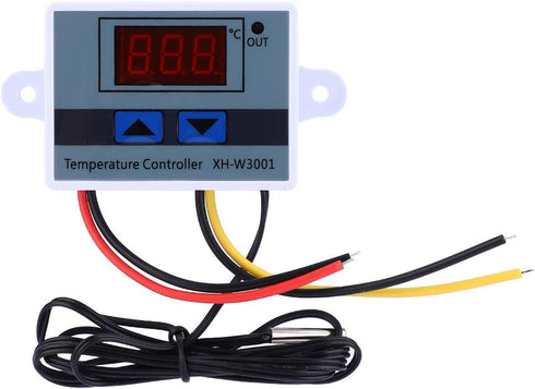 Temperature Controller, DC 12V 120W Digital LED Temperature Controller Module XH-W3001 Mini Thermostat Switch with Waterproof Sensor Probe...