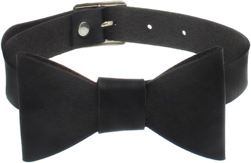 Punk Leather Choker Bowknot PU Necklace Choker Collar Goth Necklace Nightclub for Women...