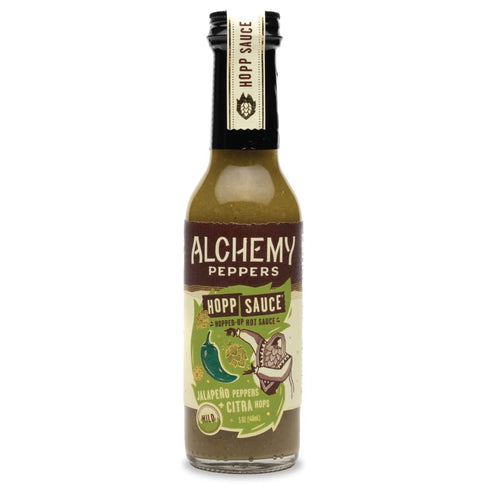 Jalapeño Peppers + Citra Hops Hot Sauce by Alchemy Peppers - Zesty Jalapeño Peppers, Juicy Citra Hops, Agave, Lime, and Garlic - Mild Heat - 5 oz ...