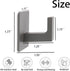 Bath Towel Hooks, 6 Pack Self Adhesive Square Coat Hooks, Sturdy No Drilling Robe Hook, Stainless Steel Heavy Duty Clothes Hanger, Wall Hooks for ...
