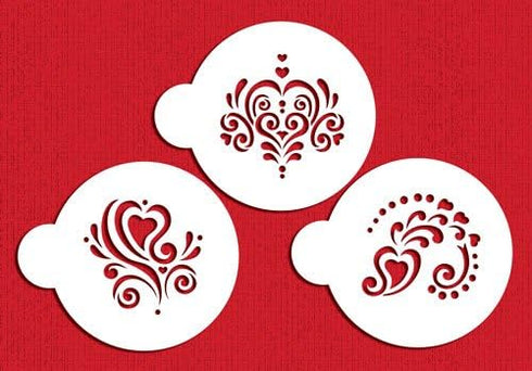 Designer Stencils Amore Cookie Stencil Set, Beige/Semi-Transparent...