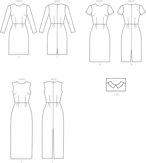 Butterick Misses' Long, Short, and Sleeveless Dress, Code B6849 Sewing Pattern Kit, Sizes 6-8-10-12-14-16-18-20-22, Multicolor...