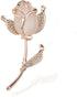 Rose Flower Brooch Elegant Shining Crystal Flower Brooches Opal Stone Rhinestone Lapel Pin for Wedding Bouquet Christmas Party Valentine’s Day Gif...