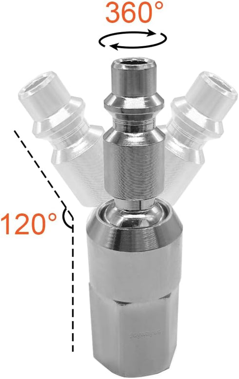 Joywayus 4PCS 1/4" NPT Female Thread Air Plug Industrial Swivel Coupler Steel Chrome Plating Construction...