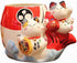 EatingBiting Fortune Japanese Lucky Beckoning Cats Maneki Neko Flower Pot Vase Pen Holder,Pair Cat set on fish,Ceramic Pencil Holder for Organizer...