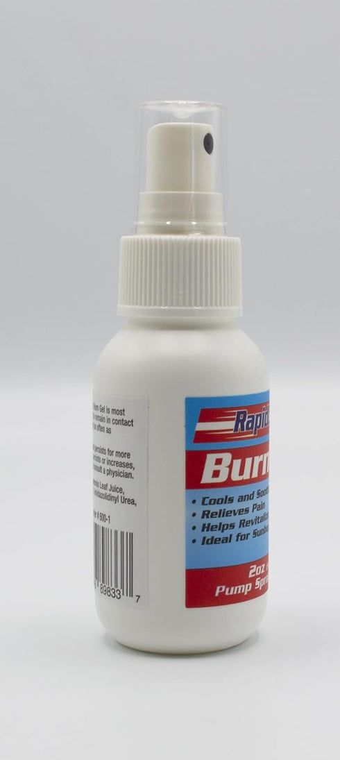 Rapid Care First Aid 600-2 Burn Gel Spray, Relieves Pain, Cools & Soothes Burns and Scalds, Revitalizes Skin, 2 oz Bottle, Pack of 2...