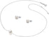 Bridesmaids Gifts Single Pearl Necklace Silver Stud Earrings Gift Floating Pendant 8-9mm Simple Chain Jewelry Set for Women Maid of Honor Gifts fo...