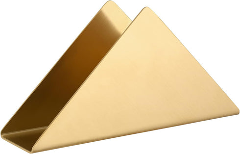 Gold Stainless Steel Napkin Holder, Modern Triangle Cocktail Napkin Dispenser Organizer for Kitchen Countertops, Dinner Tables, Picnic Tables...