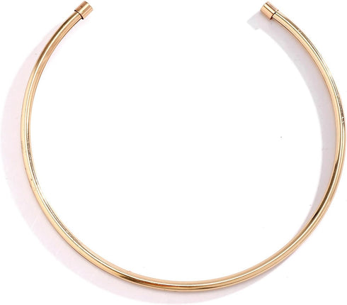 Simple Metal Collar Necklace Open Round Clavicle Chain Summer Beach Body Chain Jewelry Festival Statement Collar Choker Necklace for Women...