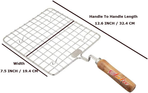 Big Stainless Steel Roasting Net,Stainless Steel Wire Roaster,Roaster,Cooking Rack for Chiken Grill,Roti Grill,Papad Grill,Color -Silver...